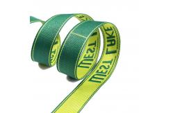 China Nylon Polyester Jacquard Webbing Tape 2.6cm Width Green Elastic Band supplier