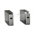Double direction waist high turnstiles , clear acrylic automatic flap barrier pedestrian flow control for sale