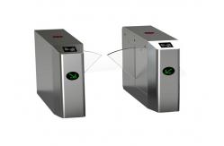 China Double direction waist high turnstiles , clear acrylic automatic flap barrier pedestrian flow control supplier