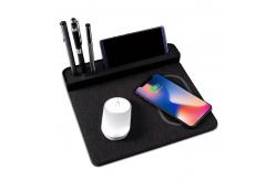 China Desk 10w Office Wireless Fast Charging Mouse Pad With Pen Holder supplier
