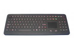 China Red illuminated 108 key ruggedized full keyboard with touchpad for medical supplier