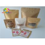 Food Packaging Printed Paper Bags Brown Kraft Paper Recyclable Gravure Printing for sale