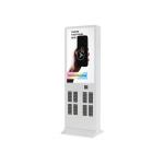 Advertising LCD Rental Phone Charging Kiosk Station With Credit Card Reader And APP Software System for sale