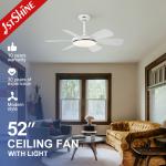 1stshine Modern DC Remote 6 Blades LED Ceiling Fan with Light and Consumption for sale