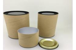China Anti - Rust Paper Tube Packaging With Metal Lid / Tea Tin Paper Cylinder Containers supplier
