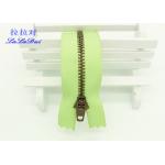 Automatic High End Metal Teeth Zipper Semi Slide Delicate Ykk Teeth Brown / Black Tape for sale
