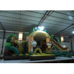 New elephant inflatable combo jumping house zoo animals palm trees inflatable combo house