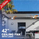 110-240V/50Hz-60Hz Outdoor Ceiling Fan with LED Light and Cooling Air Function for sale