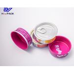 Rose Red Dogs Eat Tuna Can 80ml Small Round Metal Tins With Lids for sale