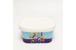 China Eco Friendly Takeaway Paper Bowl , 1100ml Square Salad Paper Food Container With Lid supplier