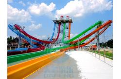 China 4 Lanes Extreme Aqualoop Water Slide Translucent Looping Water Slides supplier