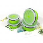 Round 4PCS Collapsible Bento Lunch Boxes With PP Lid