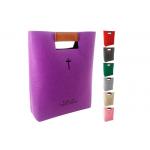 Girls 3mm Felt Book Cover Tote Bag With Leather Handle for sale