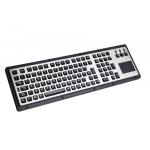 IP65 Brushed Steel Liquid Proof Ruggedized Keyboard 106 Keys With Touchpad for sale