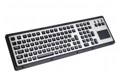 China IP65 Brushed Steel Liquid Proof Ruggedized Keyboard 106 Keys With Touchpad supplier