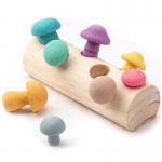 Mushroom Picking Game Rainbow Block Toy Montessori Educational Wooden Baby Toys for sale