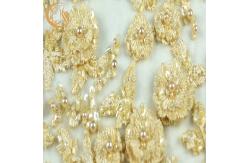China High End Pure Hand Embroidery Lace 135cm Width 3D Beaded Lace Applique supplier