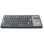 Brushed backlight industrial metal trackball keyboards for industrial & military for sale