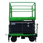 7.5 Meters Manual Pushing Mobile Scissor Lift X-Lift Platform 500Kg In Green for sale