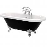 White Free Standing Bathtub Ergonomic With Tiger Feet Overflow Drain