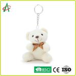 10cm Adorable White Bear Stuffed Animal With Butterfly Tie for sale