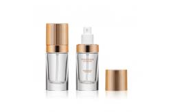 China Clear 30ml Liquid Foundation Bottles Glass Pump Frosted Surface supplier