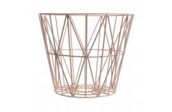 China Brass Large Storage Wire Grid Baskets , Wire Basket Clothes Storage Hamper supplier