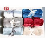 Eco - Friendly Custom Polyester Blanket , Ultra Soft  Microplush Blanket Rolled Package for sale