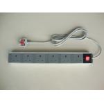 UK 6 Jack Multiple Outlet Power Bar With Flat Plug , Smart Six Socket Power Strip for sale