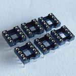 2.54mm 8 Pin IC Socket Connector Female Straight Pin Header PBT Insulation Material Black for sale