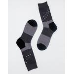 Snngging Resistance Elastane Cotton Dress Socks With Grey / Black Stripes for sale