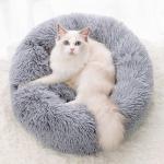 Custom Color Autumn Winter Thickened Plush Donut Pet Bed Cushion For Cat Rest for sale