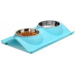 Double Dog Cat Stainless Steel Pet Bowls No Spill Resin Station for sale