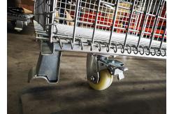 China Folding Standard Size Galvanized Wire Mesh Cages Anti Oxidizing With Wheels supplier