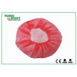 Eco - Friendly Dental Disposable Hair Caps , Red Operating Room Caps With Polypropylene Materials for sale