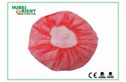 China Eco - Friendly Dental Disposable Hair Caps , Red Operating Room Caps With Polypropylene Materials supplier