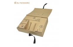 China Ribbon Closure Collapsible Foldable Paper Boxes For Cosmetic Facial Cleanser Makeup Tools supplier
