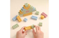 China Kid Safe Chewable Silicone Building Block Toy Set supplier