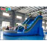 Bouncy Slides Custom Backyard Palm Tree Themed Inflatable Water Slide With Splash Pool
