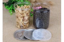 China Food Packaging Airtight PET Plastic Canister With Clear PE Plastic Cover supplier