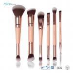 Double Sided 6 Pieces Travel Size Makeup Brush Set With Synethetic Hair for sale