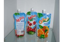 China Custom Sky Blue Plastic Spout Pouch Packaging Orange Juice Drink Packaging supplier
