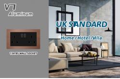 China 13A 250V Wall Power Socket UK Standard 146mmX86mm Size Multiple Materials supplier