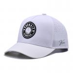 OEM Custom 5 Panel Rubber Pvc Logo Laser Cut Hole Perforated Sport Performance Dad Hat,White Waterproof Resistant UV Baseball Cap for sale