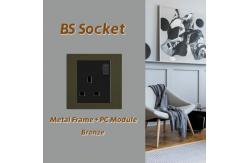China CE 13A BS Socket 250V Single Pole Three Pin Square Wall Power Socket supplier