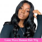 100% Raw Unprocessed Human Hair Loose Wave Full Lace Wig 10-28 Length for sale