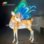 China Grand Enchanted Deer Festival Lantern With Vibrant Blue-Green Butterfly Wings | Chinese Artistry factory
