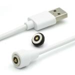 2 Pin Magnetic Pogo Pin Connector Cable To Usb Type A M White Cable for sale