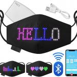 Unisex LED Light Up Programmable Face Cover Mask Scrolling Text for sale