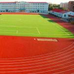 No Peel Red Jogging Track Material For Semicircle Area Non Toxic